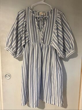 Universal Thread Navy and White Vertical Stripe Shirt